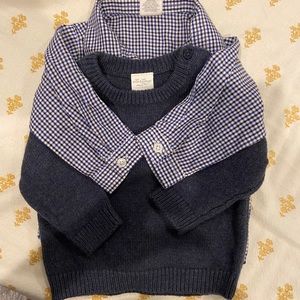 Button up w/ sweater